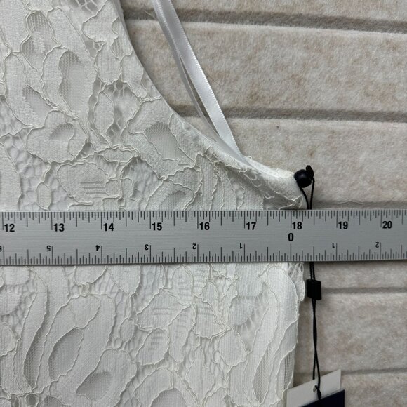 NEW Tommy Hilfiger Ivory Lace Overlay Sleeveless Midi Dress Keyhole Back 8 - Picture 12 of 13
